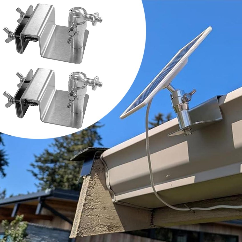 Angle Adjustable Solar Panel Gutter Mount for Eufy and For Arlo Camera Systems