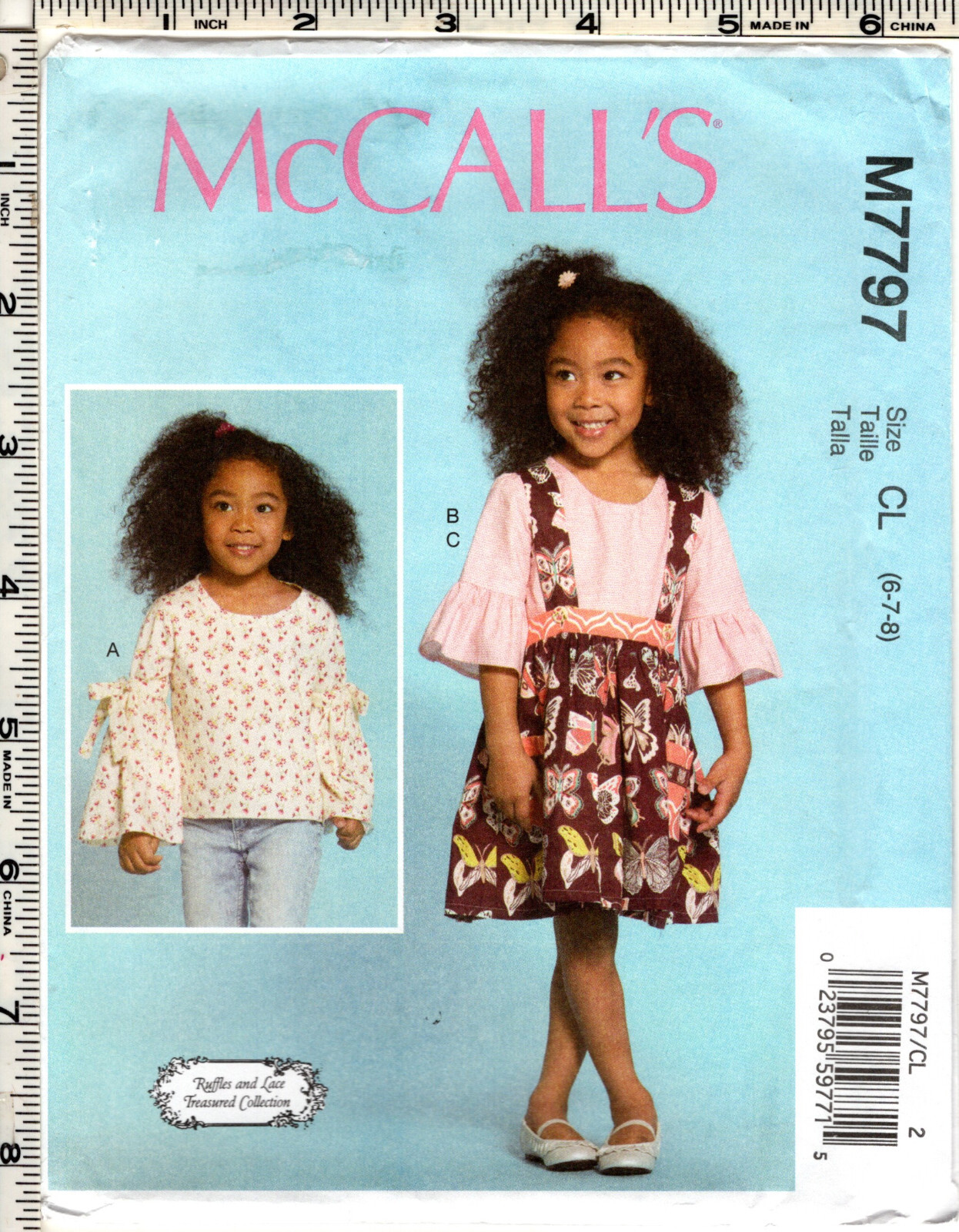"Children's/Girls' Tops & Skirt" ©2018 McCall's Sewing Pattern # M7797 CL 6-7-8