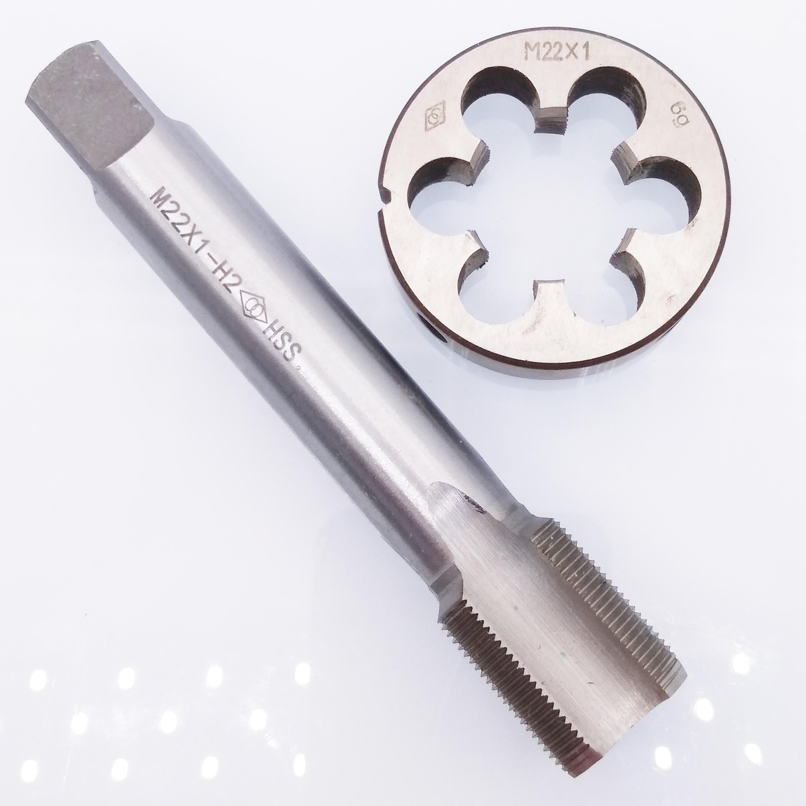 HSS M22 x 1mm Tap & M22 x 1.0mm Die Metric Thread Right Hand