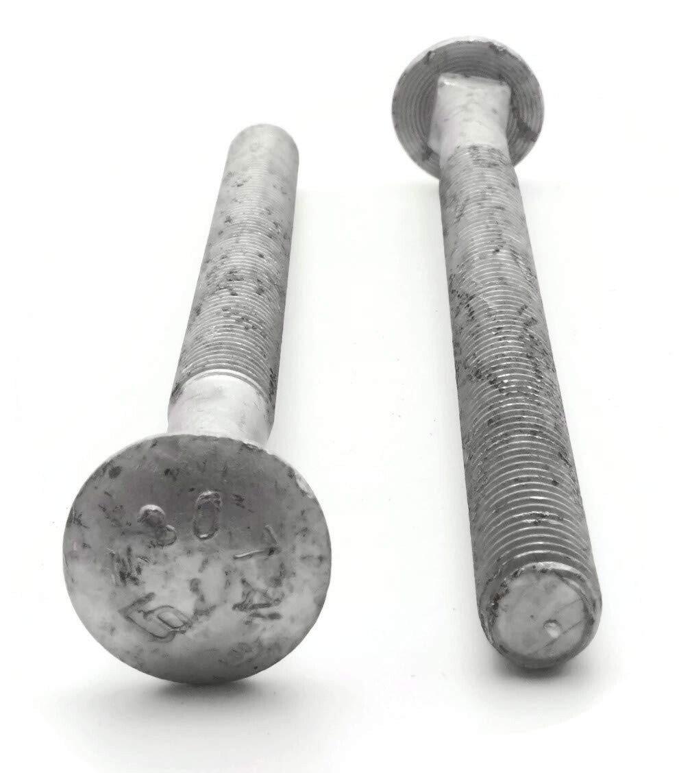 5/8-11 X 14" Galvanized Carriage Bolts With Nuts & Washers 12 Pieces Each