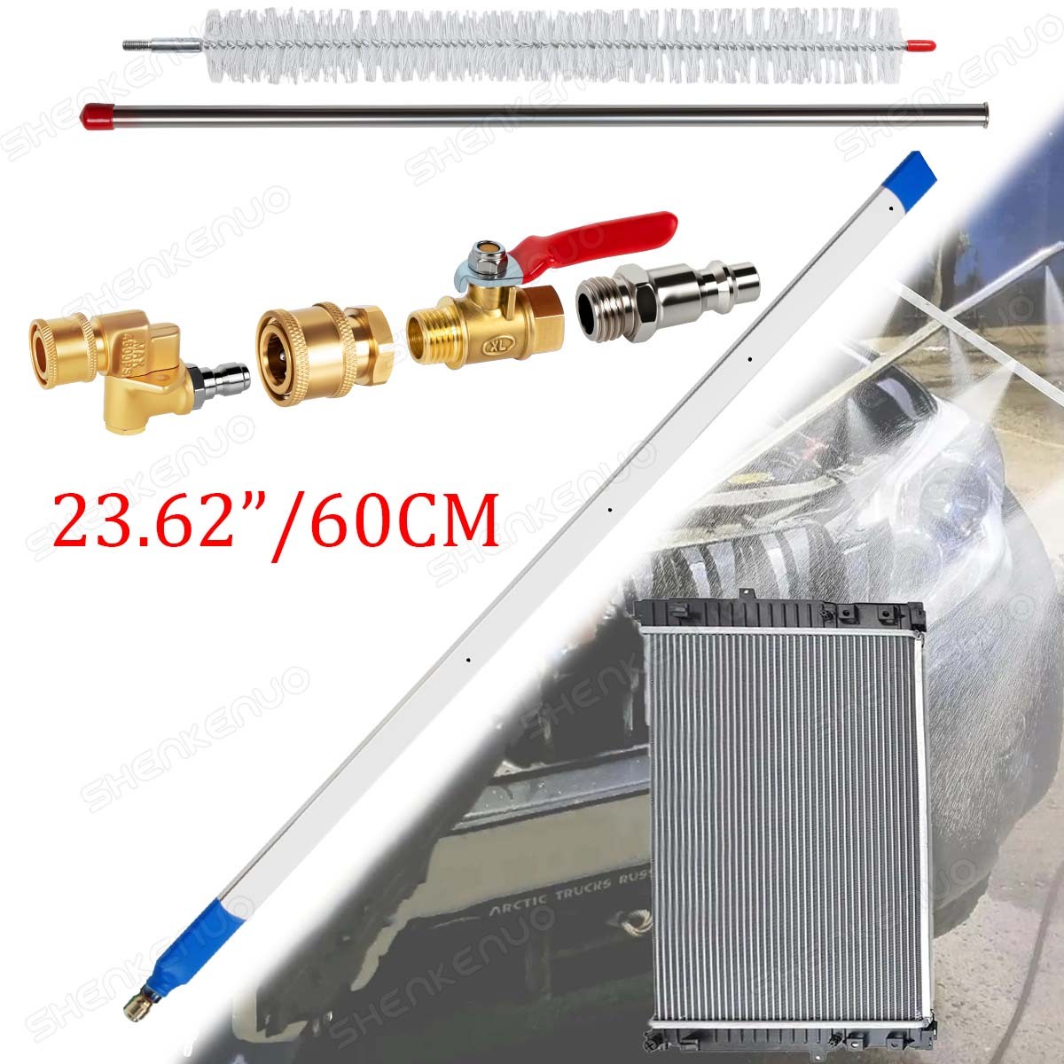 24-inch portable radiator cleaning,4500 PSI radiator flushing cleaning tool