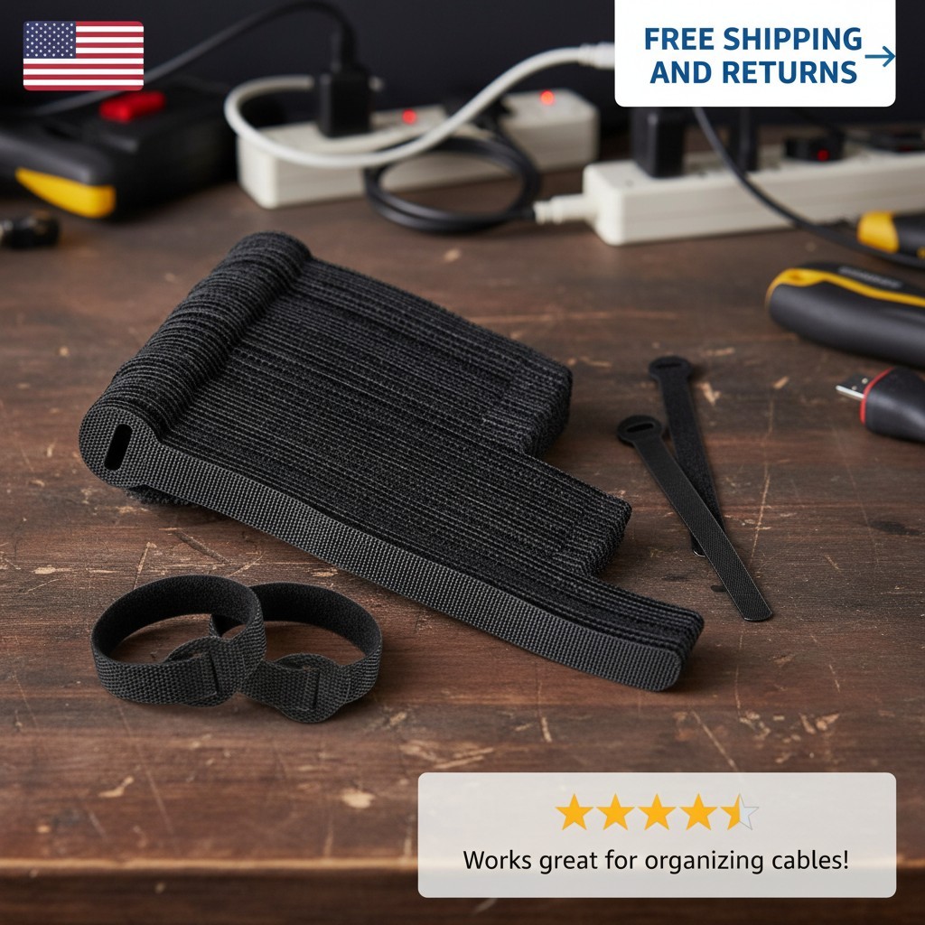 Tangle-Free Black Cable Ties - 120 PCS in 5-8 Inch, Perfect for Home & Office