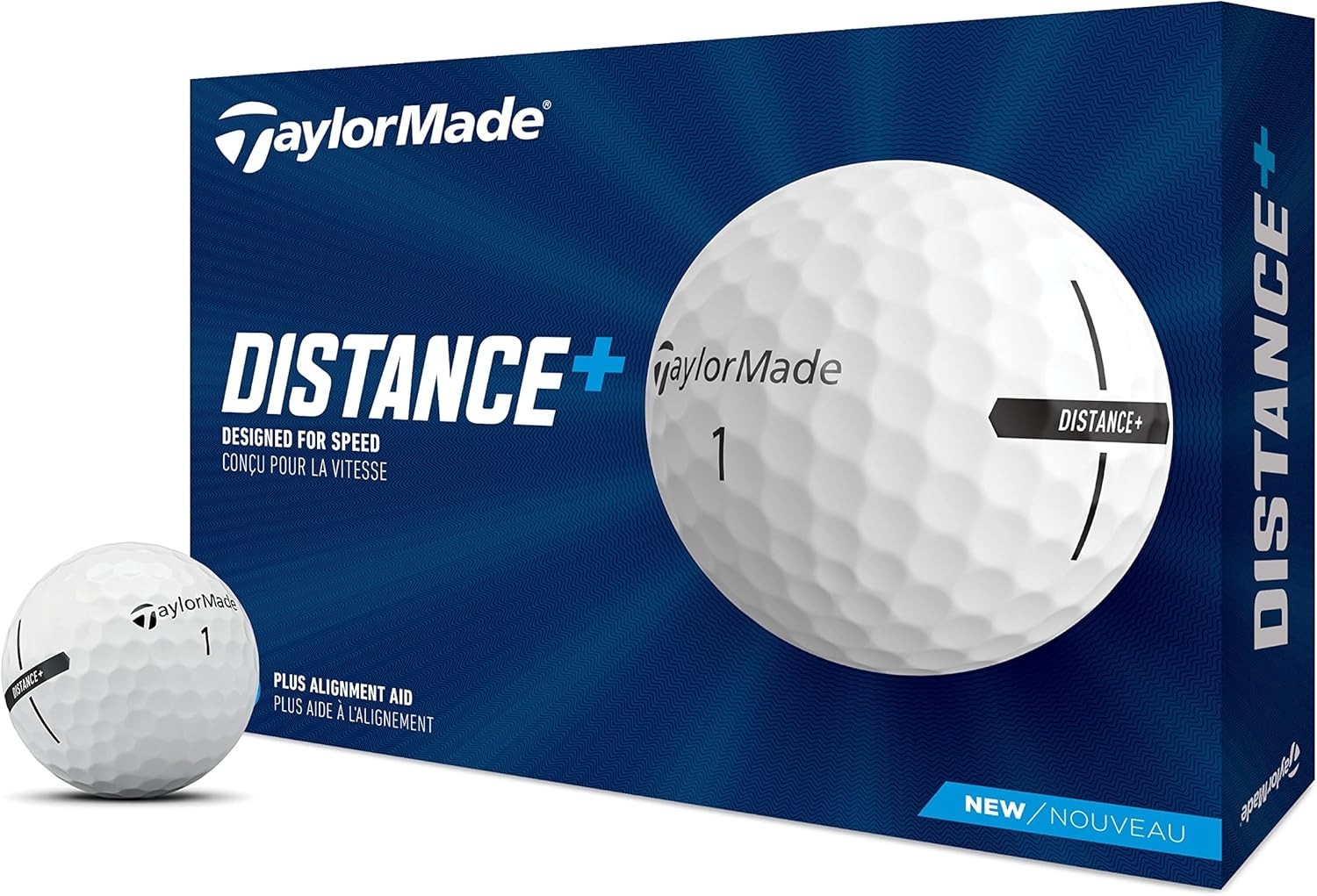 TaylorMade Distance+ Golf Balls Pack of 12 - White