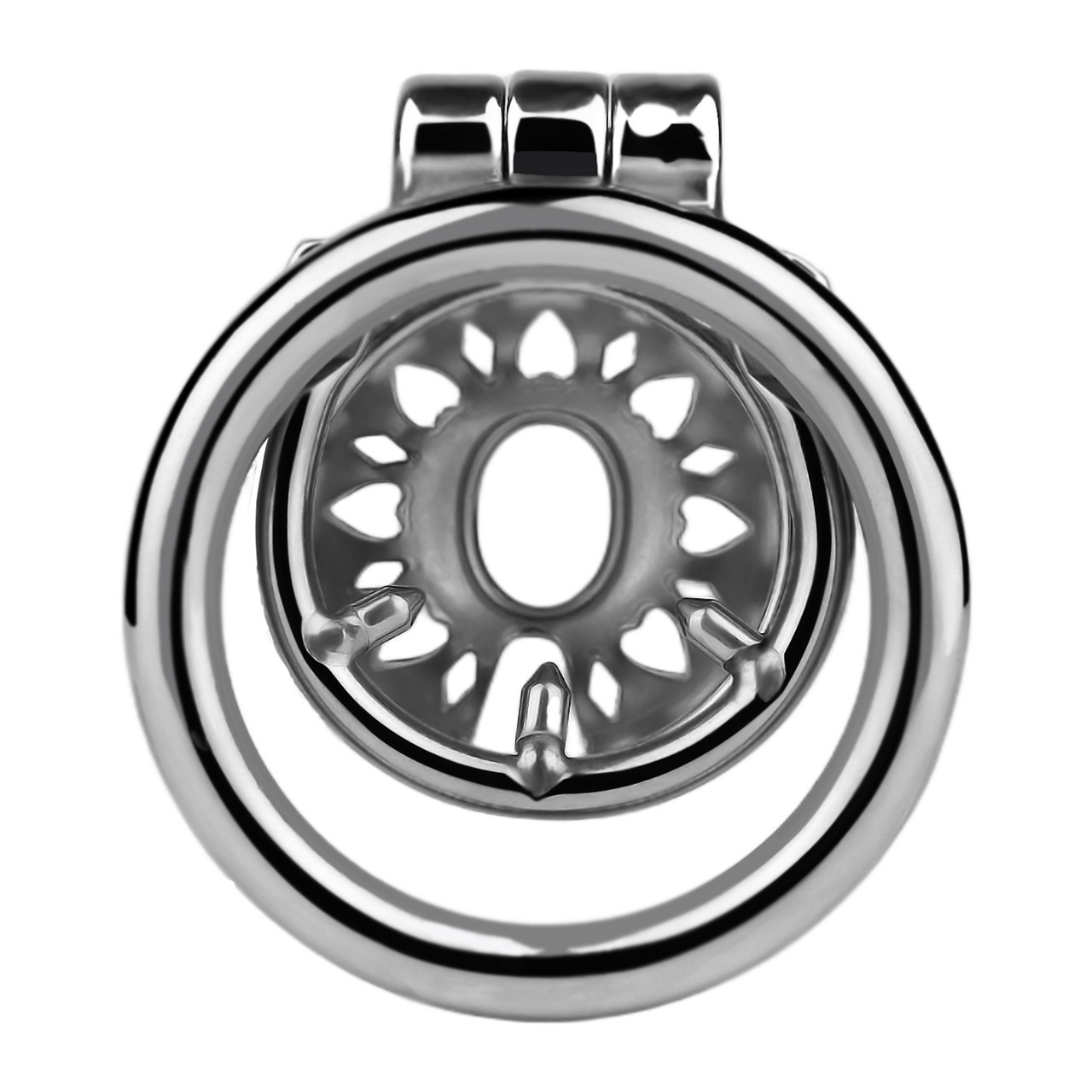 Metal Chastity Device for Men Ventilated Designed Cage with Lockable Ring SM