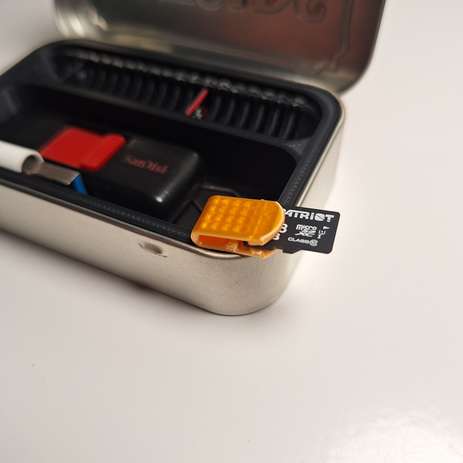 Deluxe MicroSD Card Organizer Storage - Altoids Tin Case Insert - Micro SD +