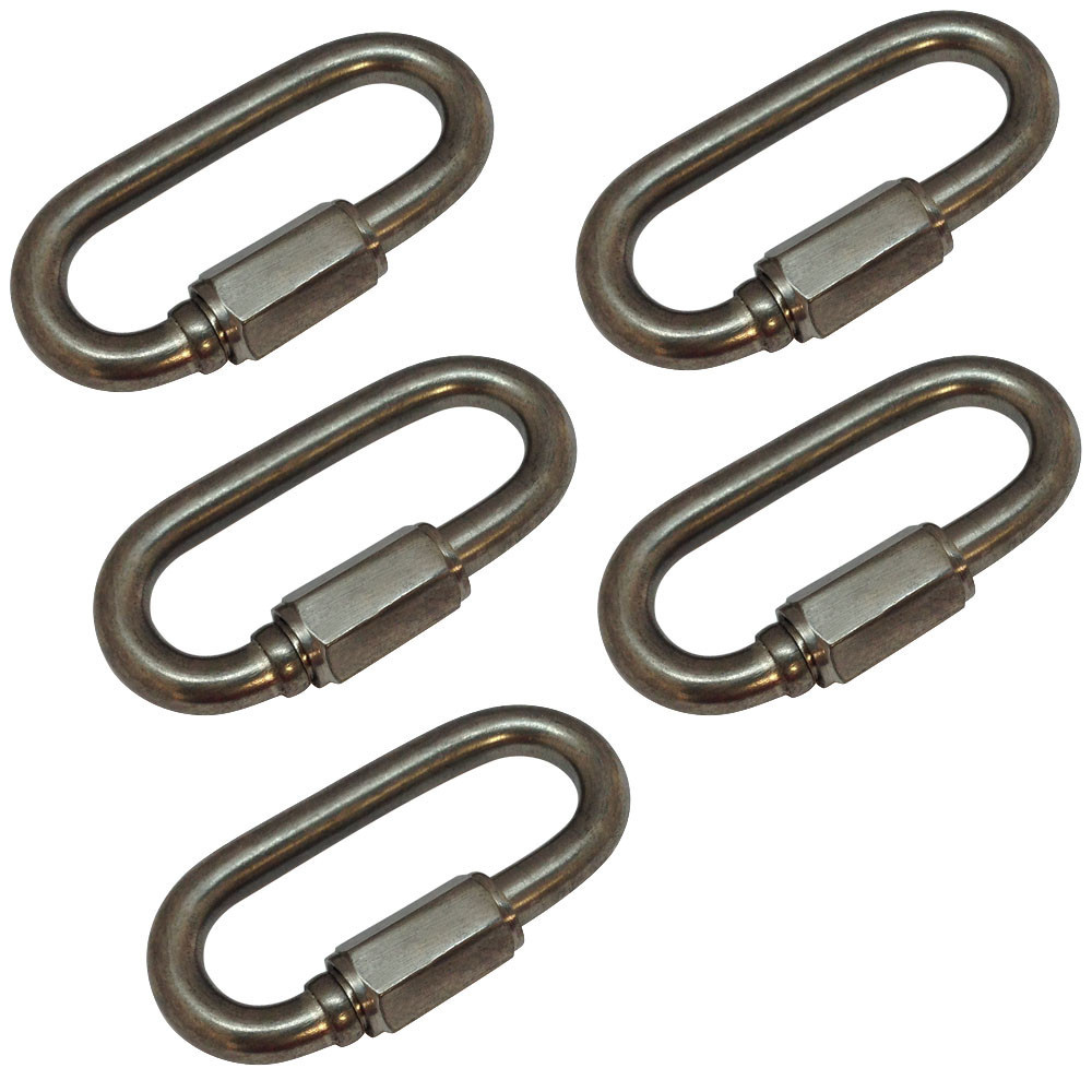 5 Pc 3/16'' Marine 316 Stainless Steel Quick Link Shackle Boat WLL 400 LBS