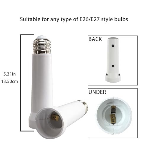Light Socket Extender E26/E27 Light Bulb Socket Extender Standard Medium Base