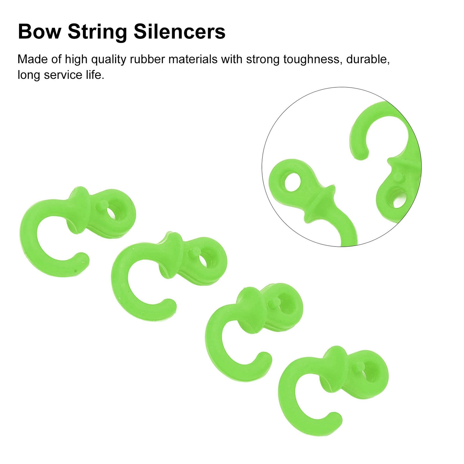 Green 4Pcs Archery Bow String Silencers Monkey Tail Compound Bow String WT