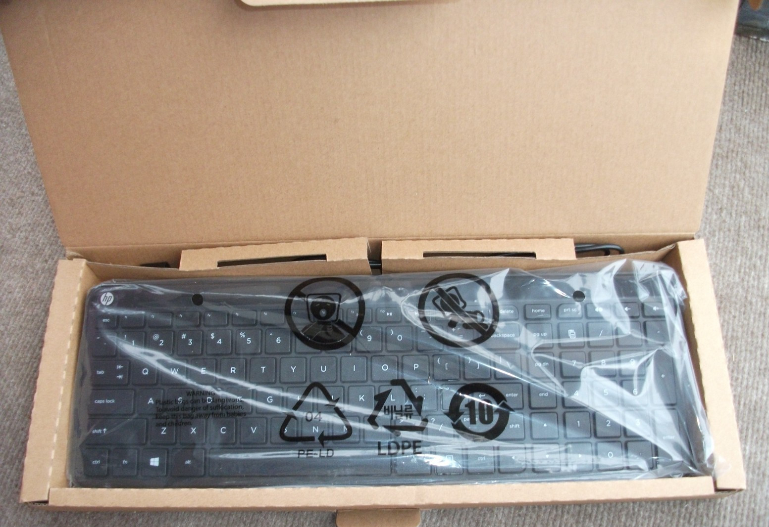 HP Galeras Wired USB Slim Keyboard (Black) 801526-001 NEW in Box