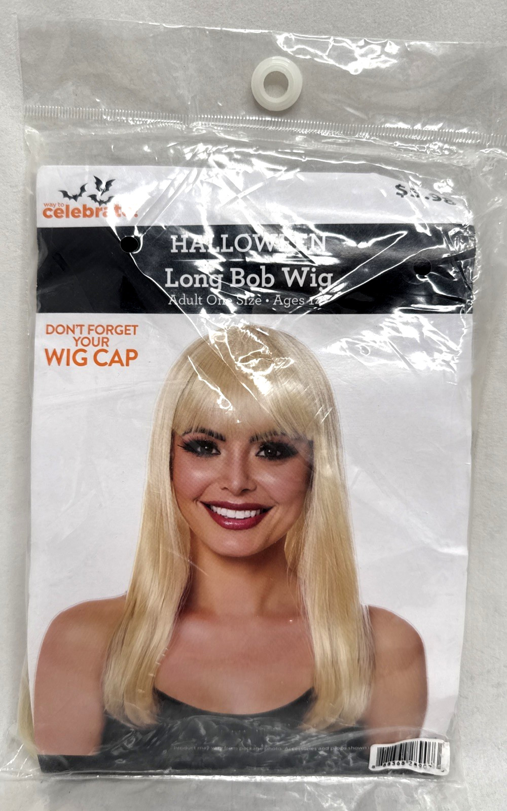 Women's Blond Synthetic Halloween Long Bob Wig ~ Way to Celebrate Sealed New!