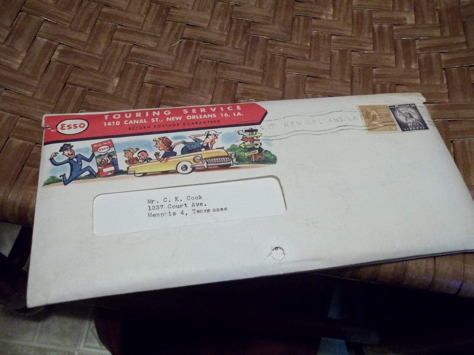 Esso Touring Service Packet .Fla. maps, cover letter, 1959