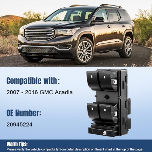 Power Window Switch Compatible with GMC Acadia 2007 2008 2009 2010 2011 2012
