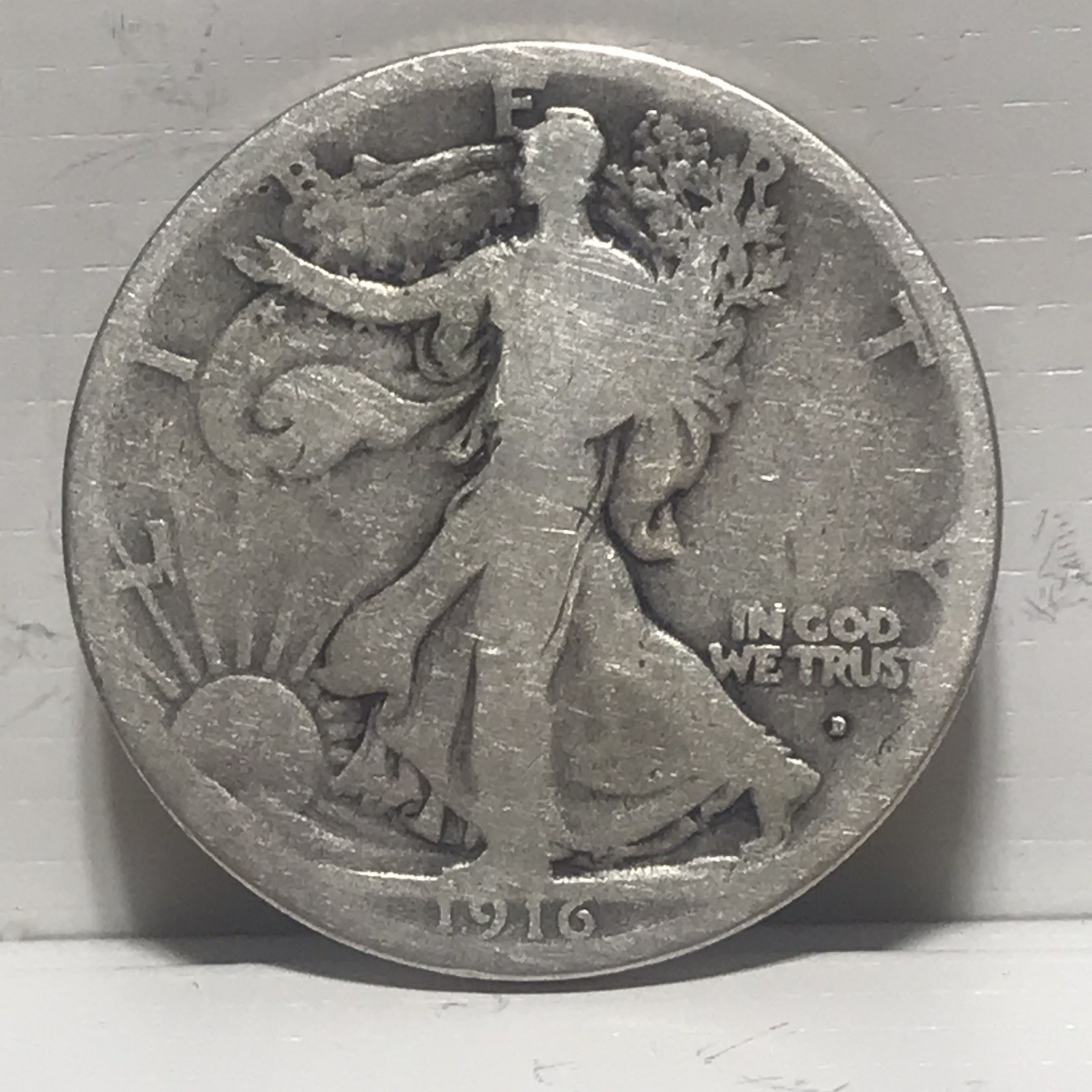 1916 D Walker Silver Better Key Date Better Grade Half Dollar B
