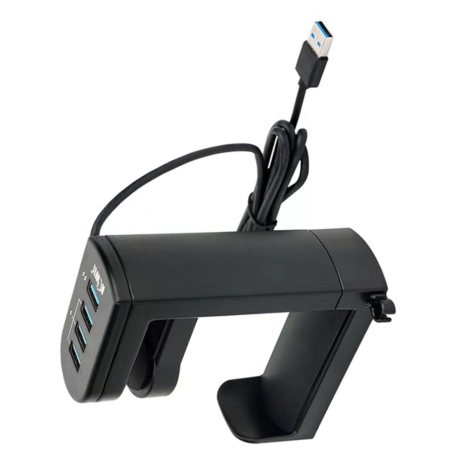 360° Rotation Headset Holder Earphone Storage Hook Stand 4-Port USB Data Hub vv