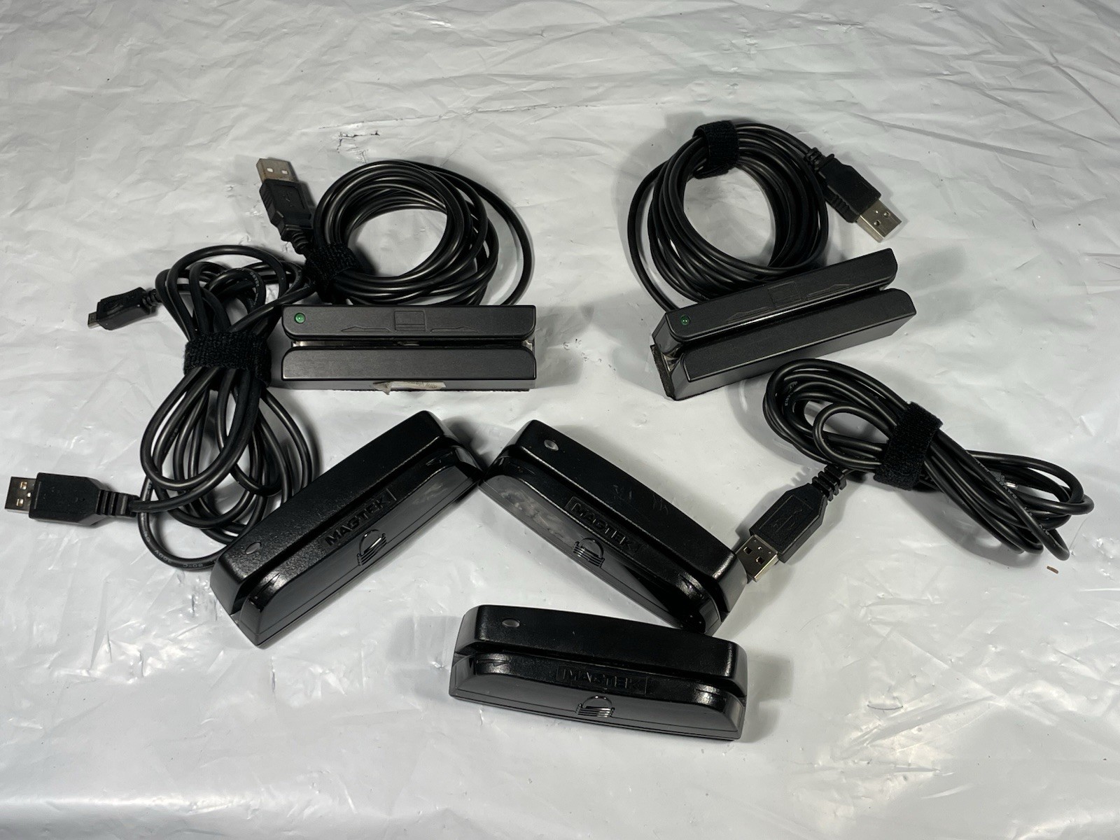 MagTek MSR100 USB Magnetic Stripe Card Readers + Cables - VGC - X5 Lot