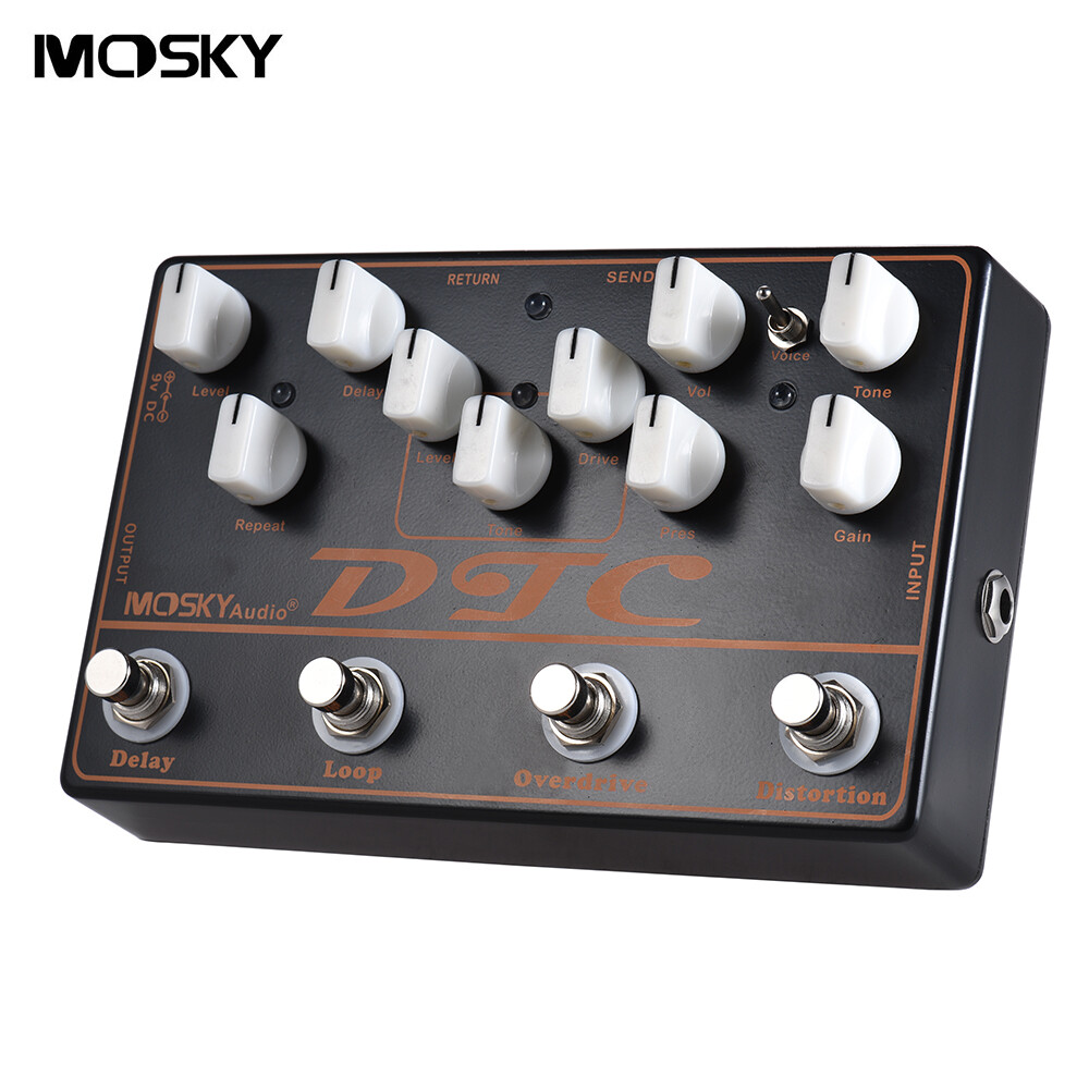 MOSKY Combined Electric Guitar Effect Pedal Overdrive+Distortion+Loop+Delay F0R8