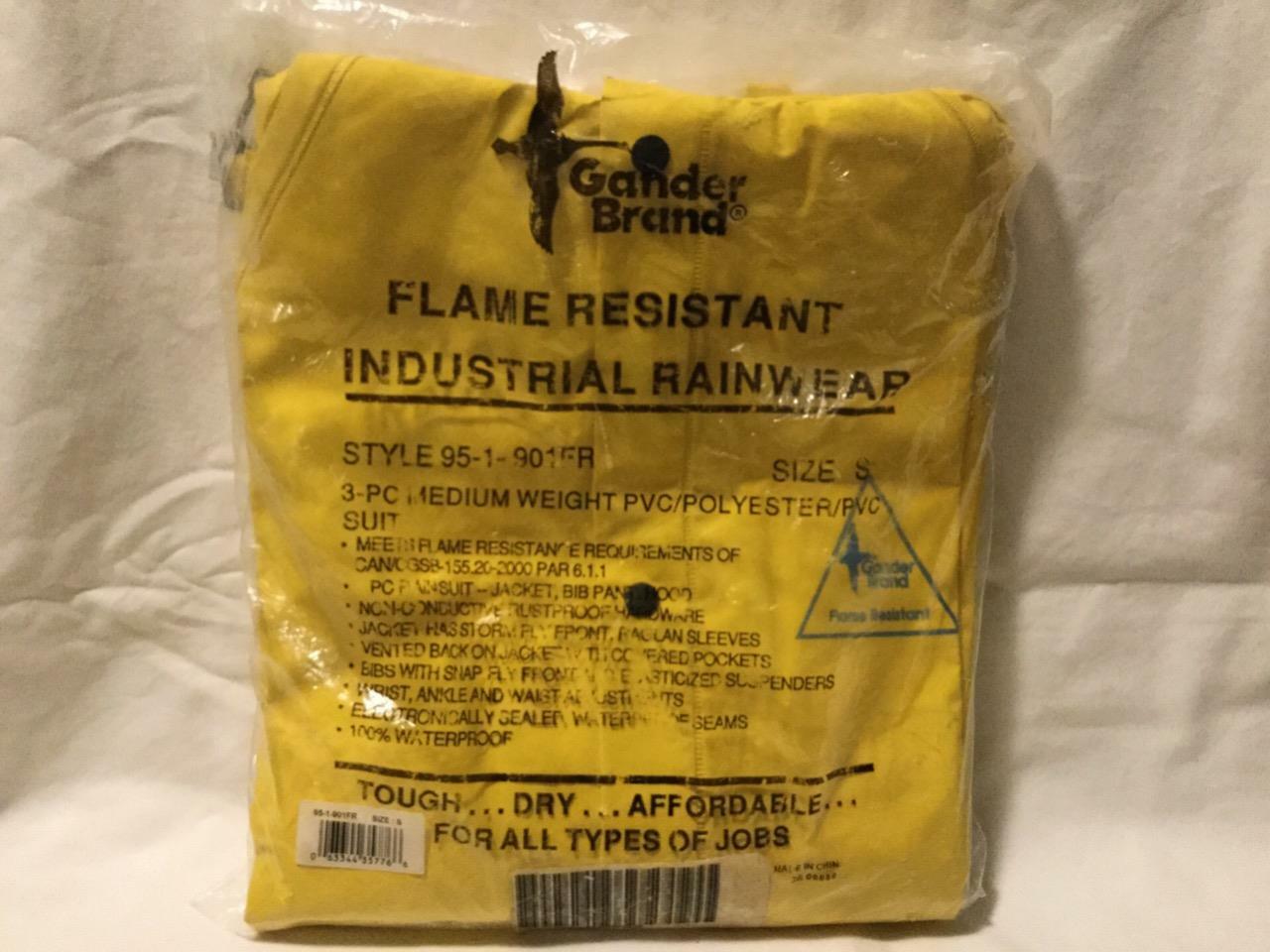 Gander Brand Flame Resistant Industrial Rainwear, 3 Piece, 95-1-901R, Small