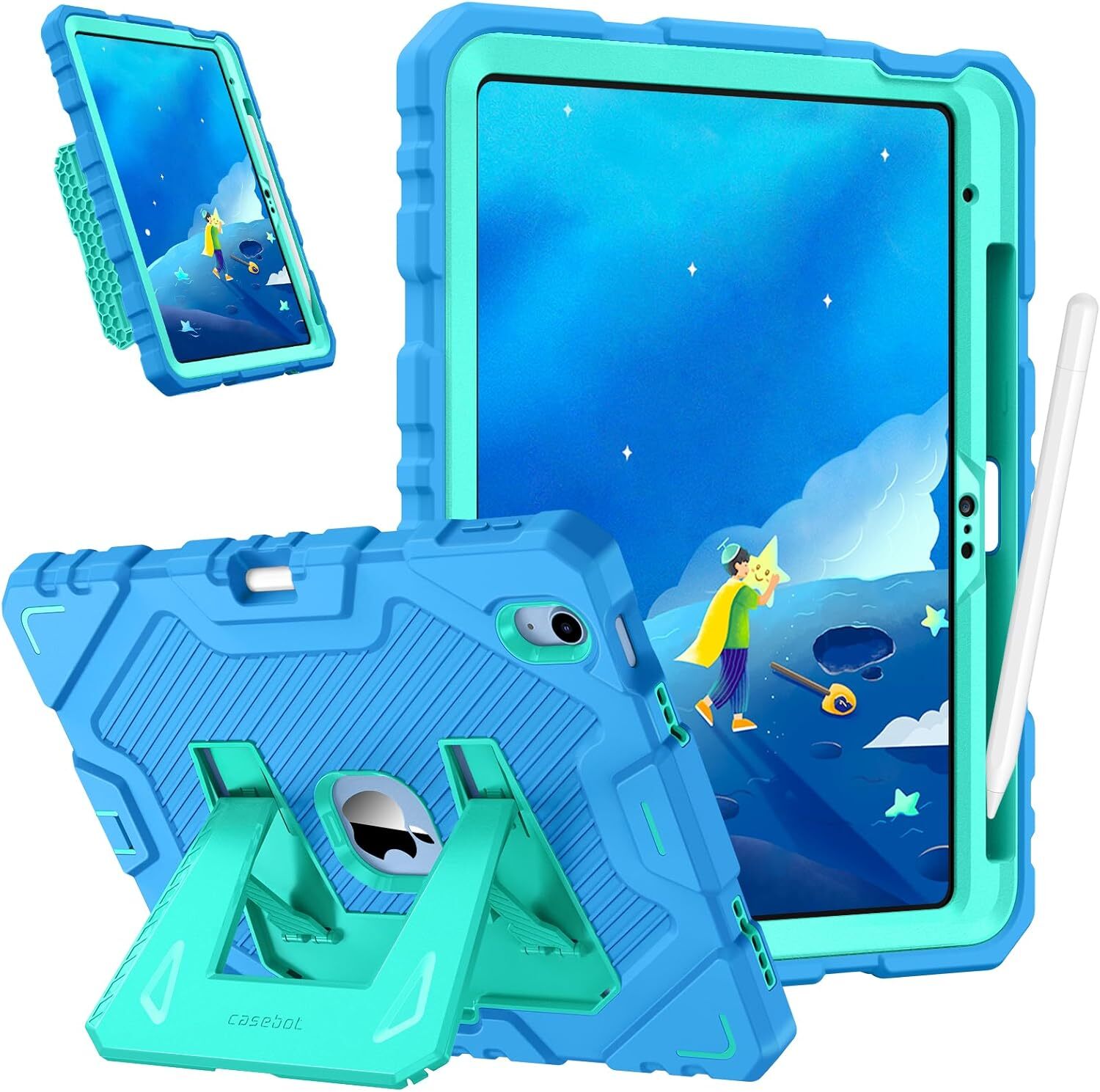 Case for iPad (A16) 11th Gen / iPad 10th Gen Rugged Heavy Duty Kickstand Cover