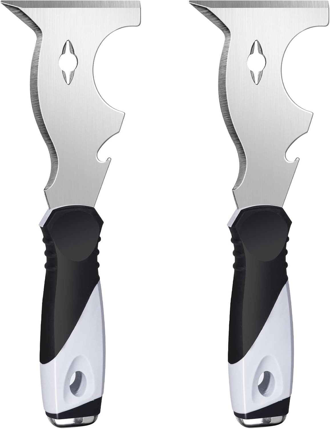 2 Pack 10 in 1 Putty Knife Multi Use Paint Scraper Metal Spackle Tool