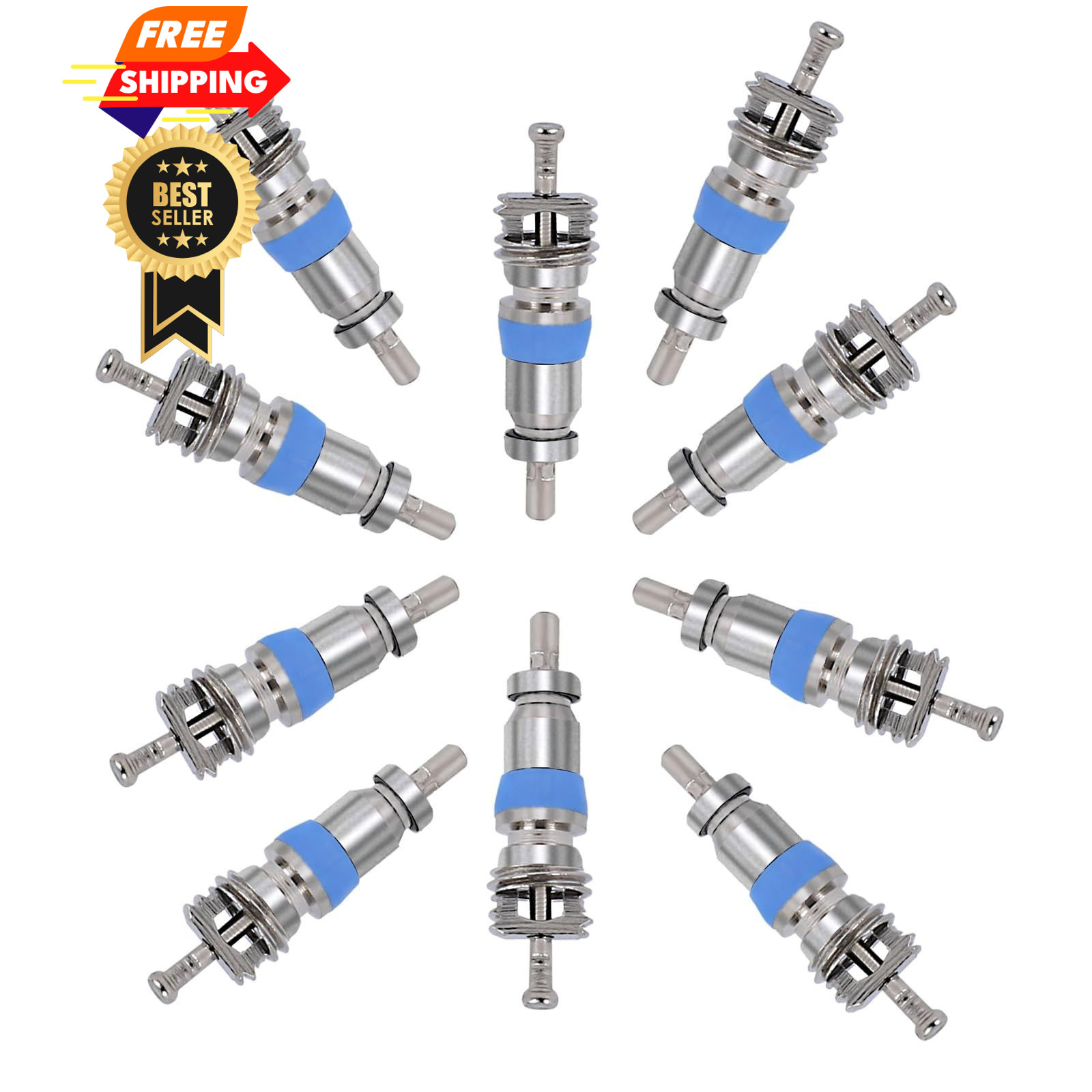 ST Shengtuo Valve Core for R410 R32 R22,High R410/R22 50pcs, Silver+Blue