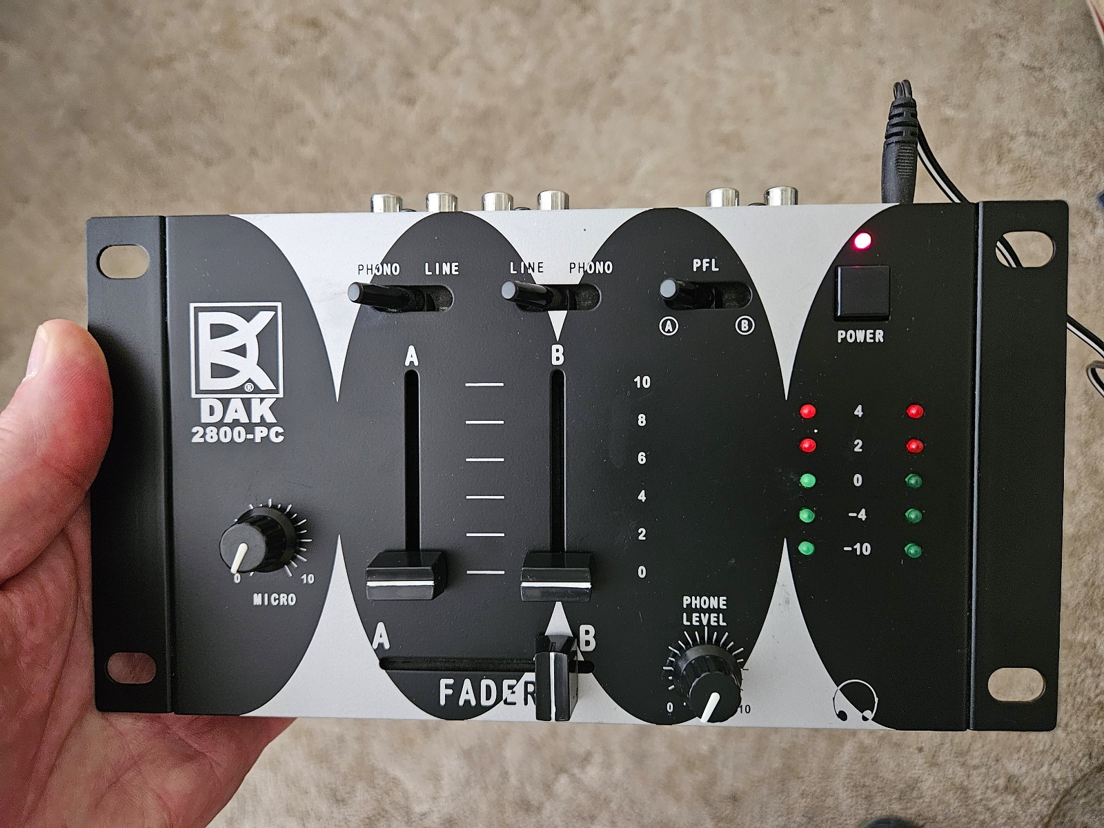 DAK 2800-pc Phono Preamp Interface Mixer w/power