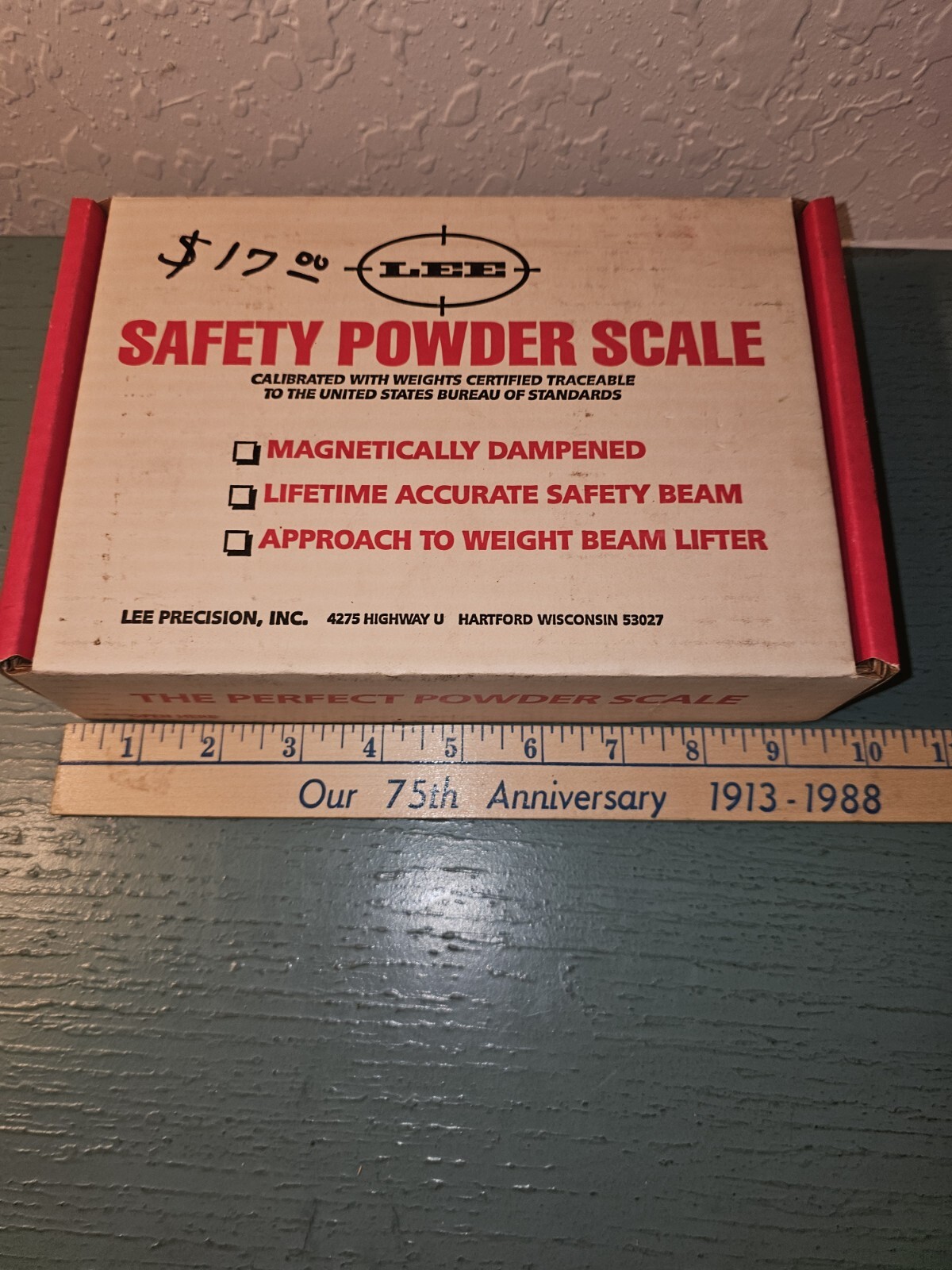 Vintage Lee Safety Powder Scale W/Original Box