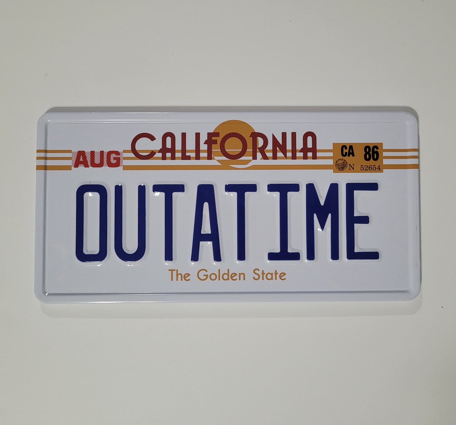 LICENSED Back to the Future OUTATIME DeLorean Embossed Plate Prop Replica