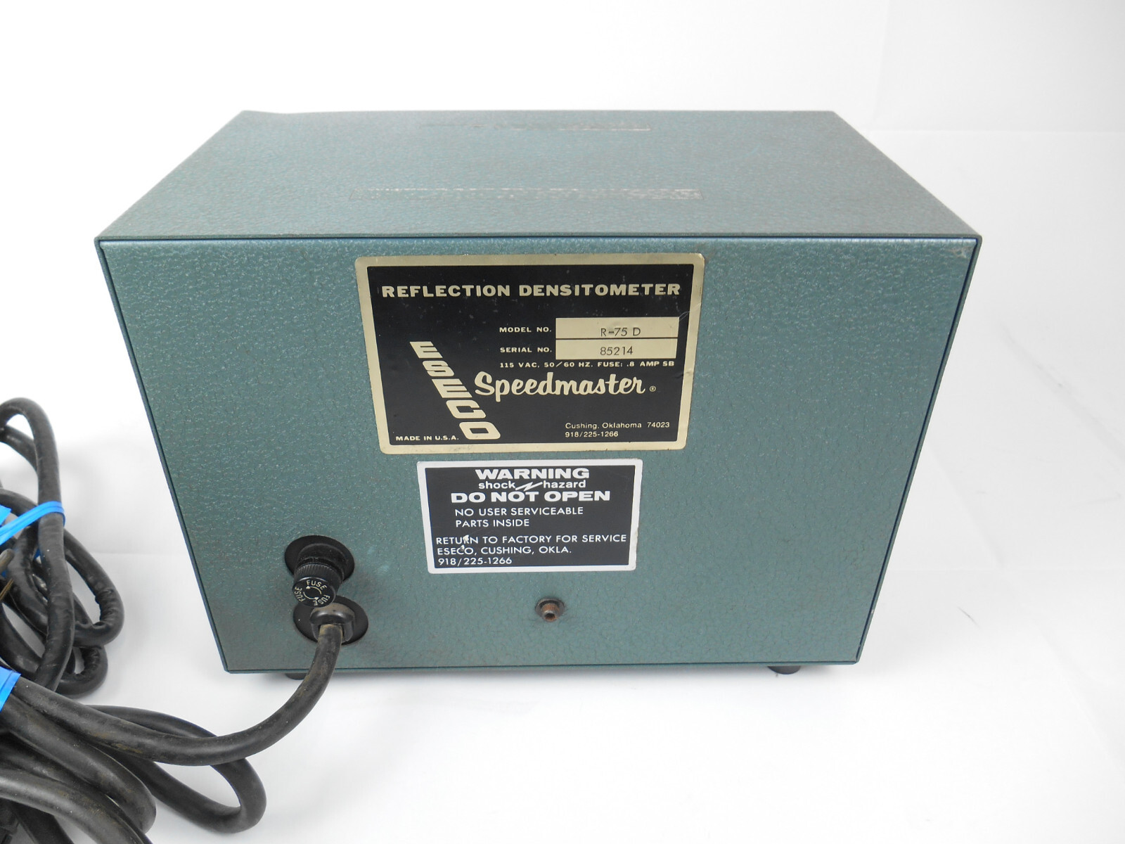 Eseco Speedmaster Reflection Densitometer Model R-75D + Check Plaques