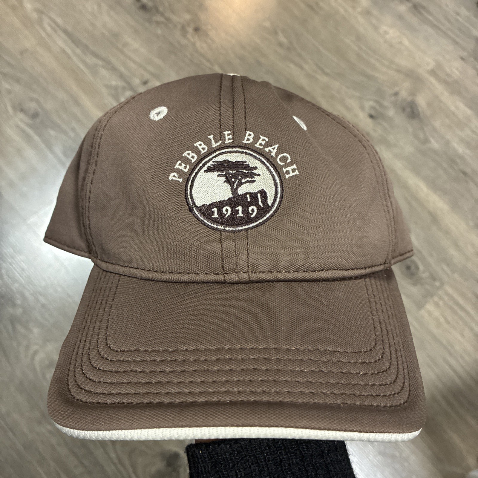 Pebble Beach Golf Hat 1919 Brown Embroidered The Game Hook & Loop Strapback