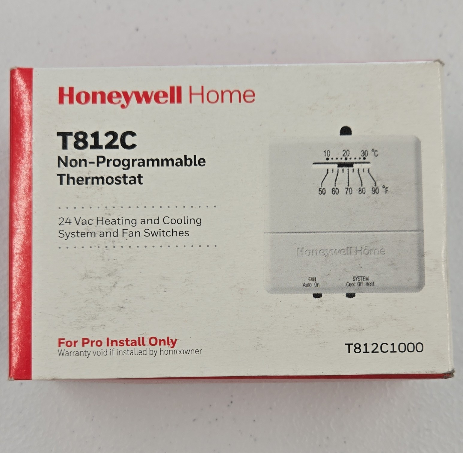 Honeywell Home T812C T812C1000 Non-Programmable 24 Vac Heat/Cool Thermostat