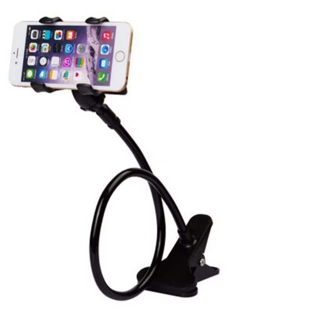 Universal Adjustable Long Arm Phone Stand Desk Bedside Mount Black