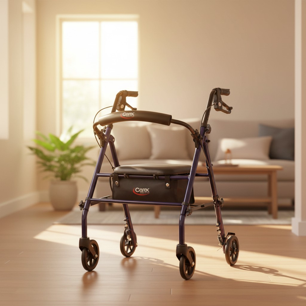 Comfortable Steel Rollator with Backrest & Storage - Ideal for Seniors' Mobility