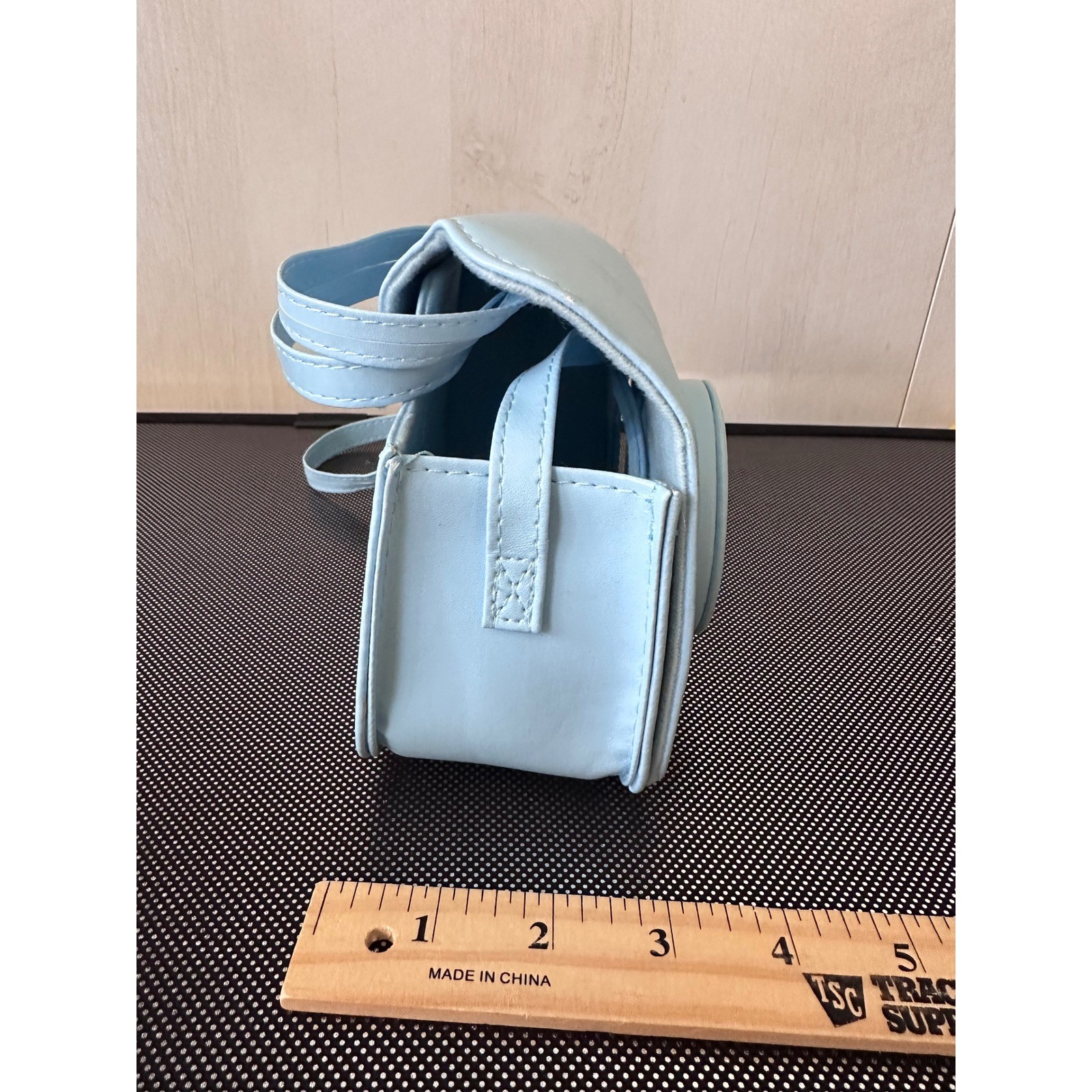 Fujifilm Instax Mini Camera Case Light Blue Synthetic Leather Crossbody Strap