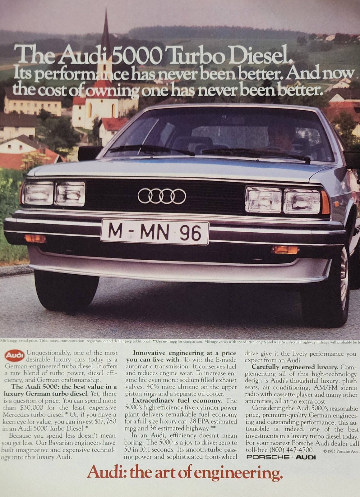 Audi Magazine Ad Picture Retro Display Wall Art Advertisement