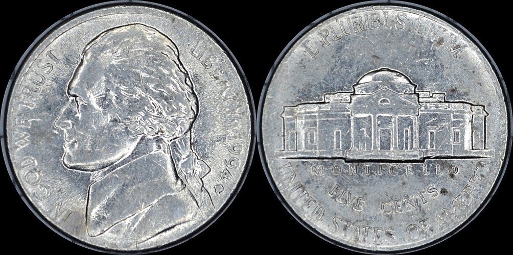 1994-P Jefferson Nickel DDR DDO Errors VF Missing FS