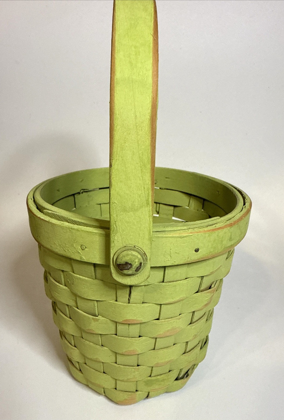 Spring Green Easter Basket 4.5” Tall & Across Swivel Handle
