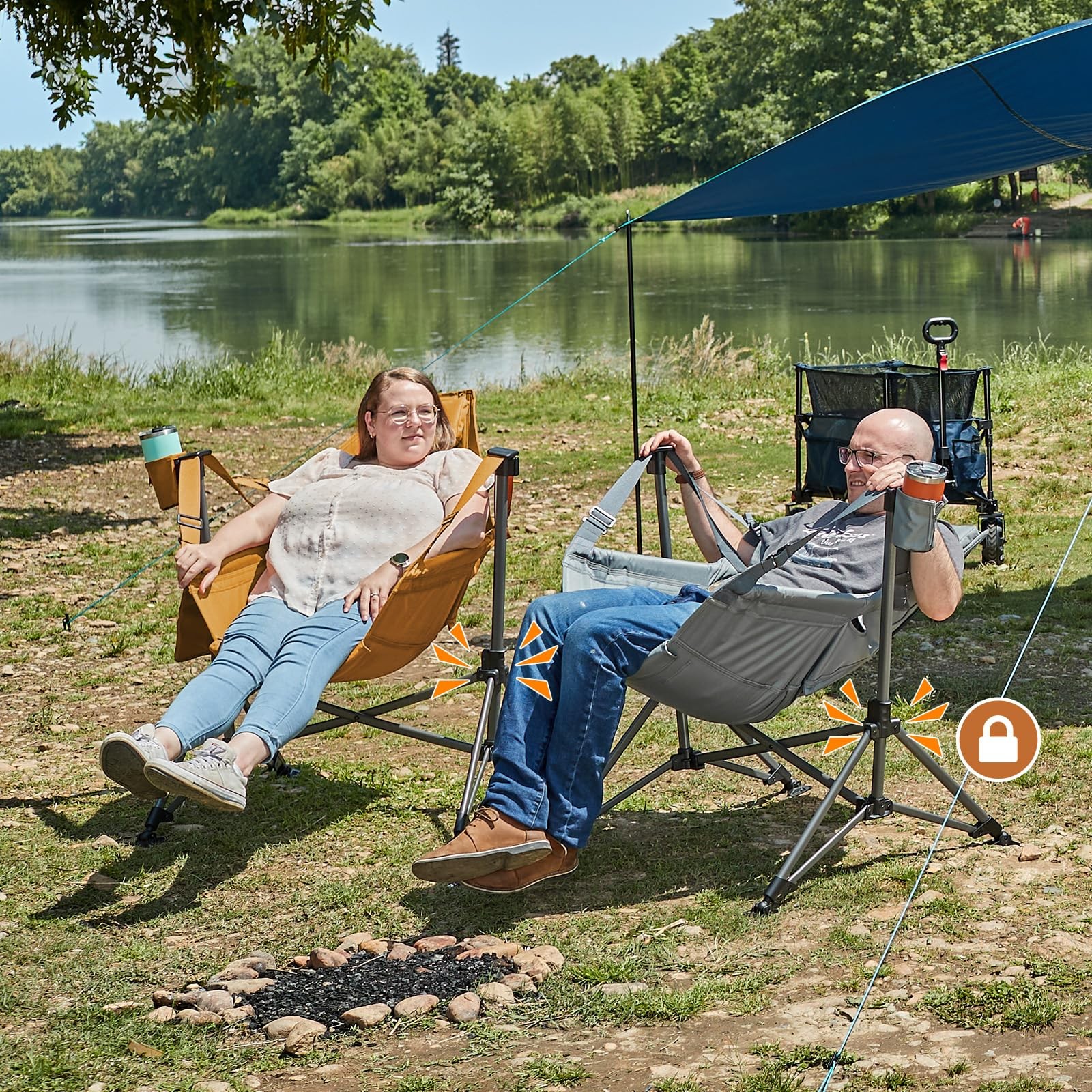 Hammock Camping Chair, Oversized Swinging Hammock Chair with Adjustable Back ...