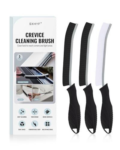 Crevice Cleaning Brush - Grout Scrub Brush, House Cleaning Supplies, 3 Black