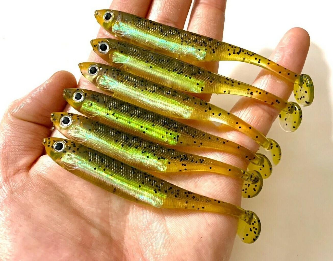 12x FLASH Swimbait Plastic Lifelike Shad Shiner Trout Soft Lures Baits