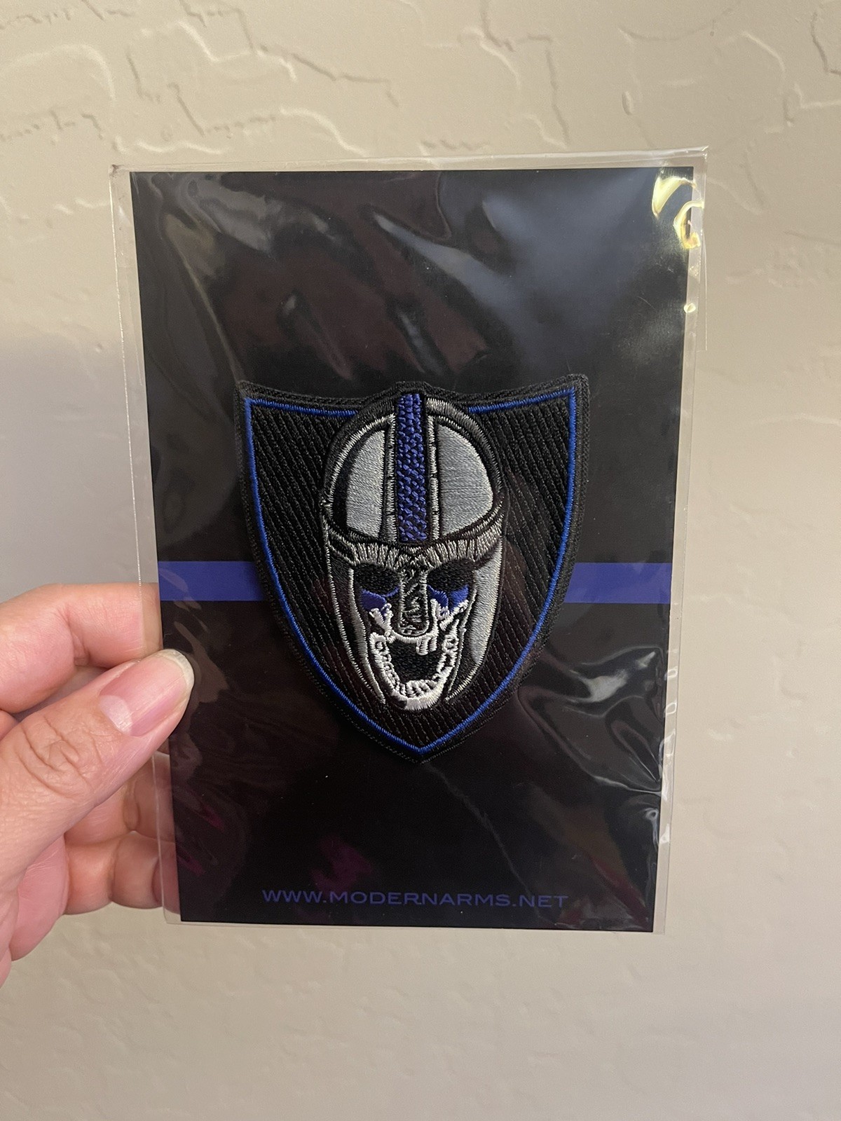Blue Line Viking Tactical Morale Patch, Modern Arms Patch, Embroidered
