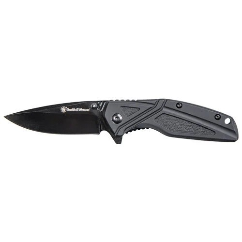 Smith & Wesson 1084308 Finger Flipper Folding Knife 2.95" Black Oxide Plain
