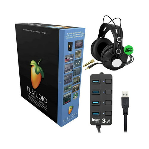 FL Studio 20 - Signature Edition (Boxed) Bundle with Headphones & USB 3.0 Hub