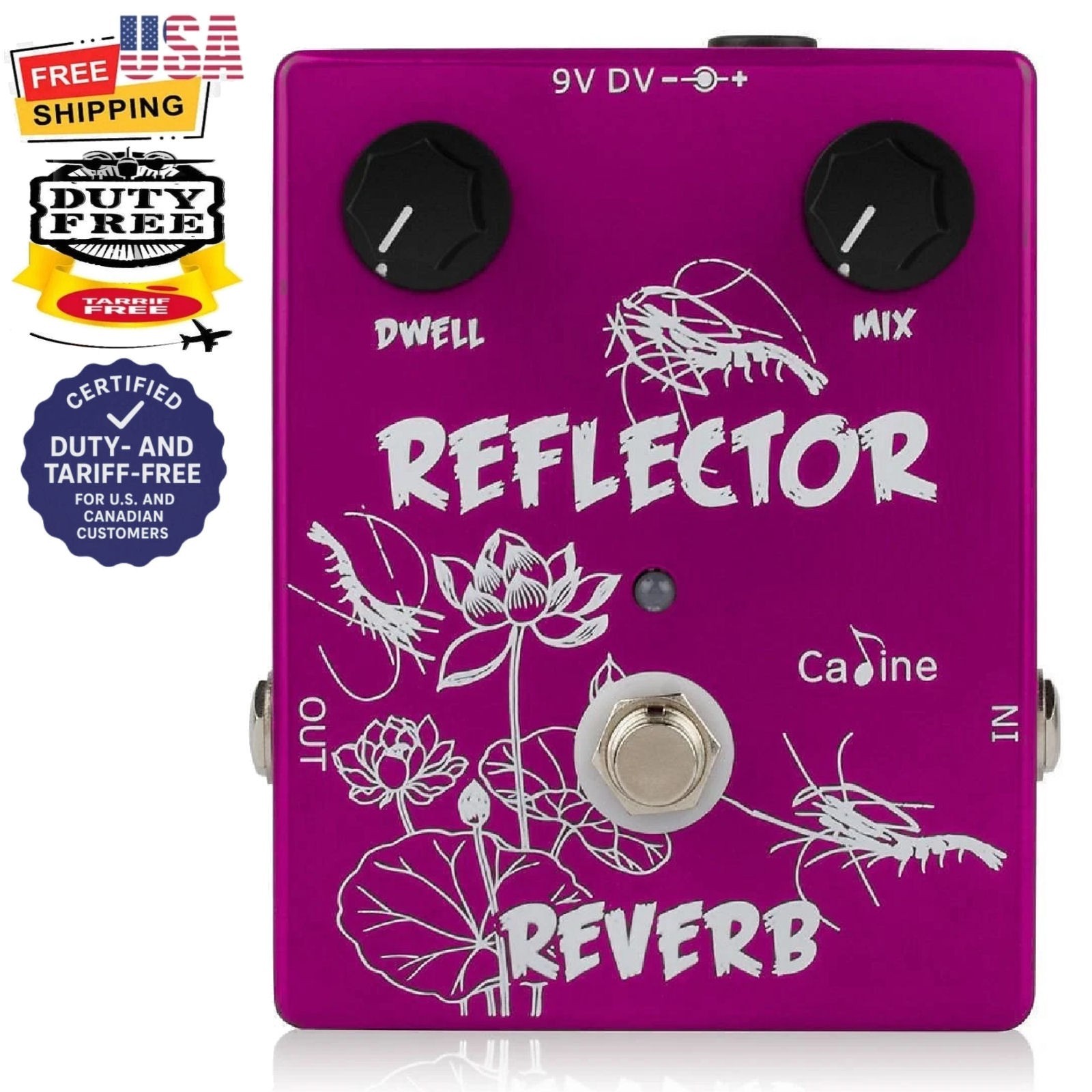 Caline CP-44 Reflector Reverb True Bypass Guitar Effect Pedal New