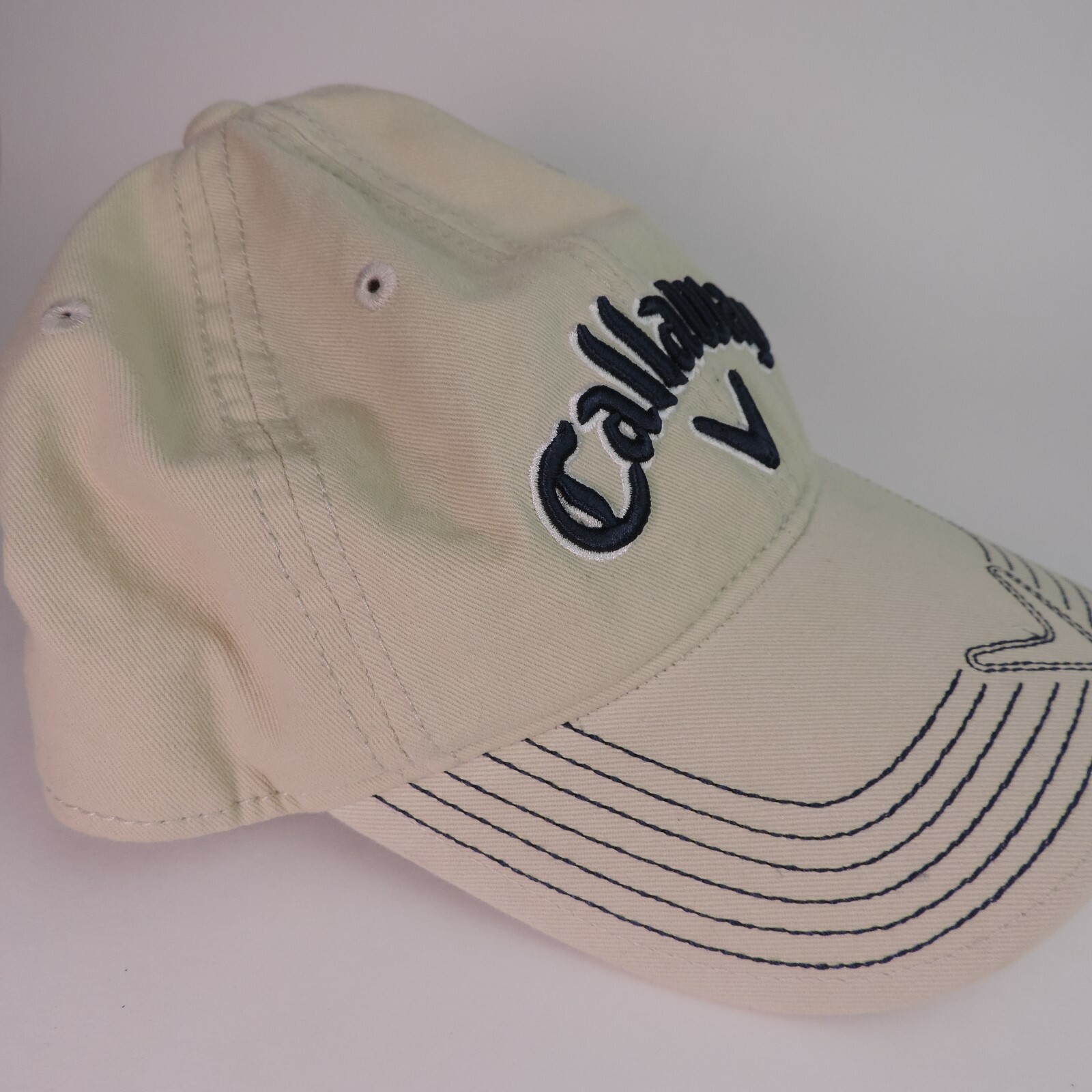 Callaway C-Tech Adjustable back Tan Navy & White Golf Unstructured Hat Cap