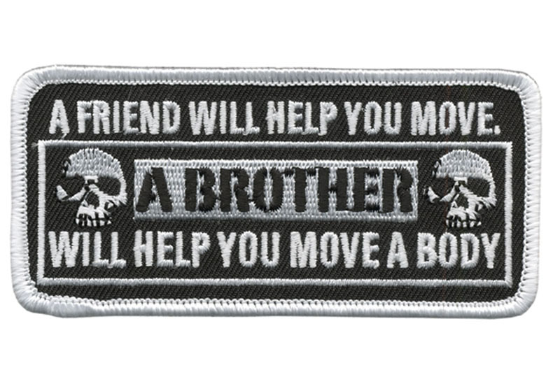 A BROTHER FRIEND SKULLS EMBROIDERED HOOK LOOP PATCH