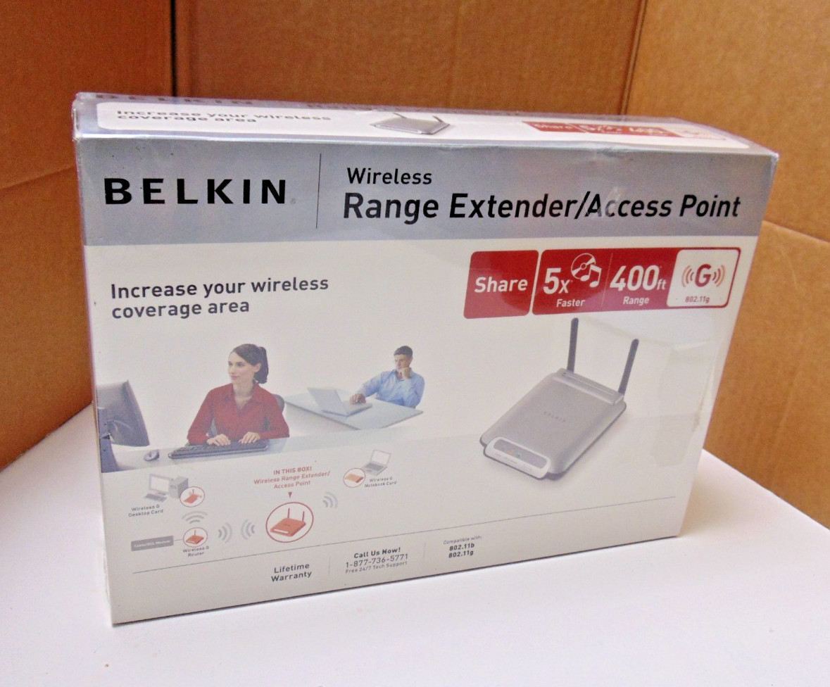 Belkin F5D7130 Wireless Wi-Fi Range Extender G Access Point New Factory Sealed
