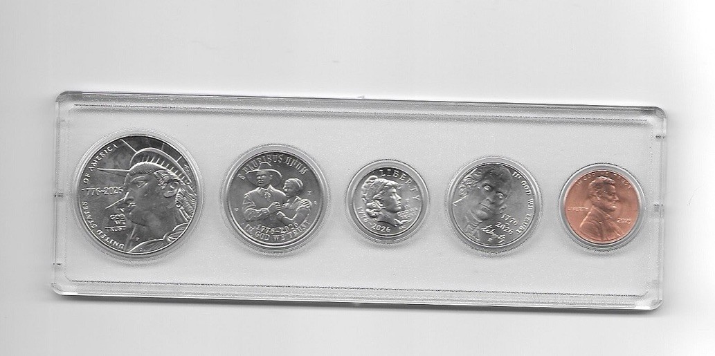 2026-P (5) Coin Set With The Mayflower Quarter And 2025 Cent