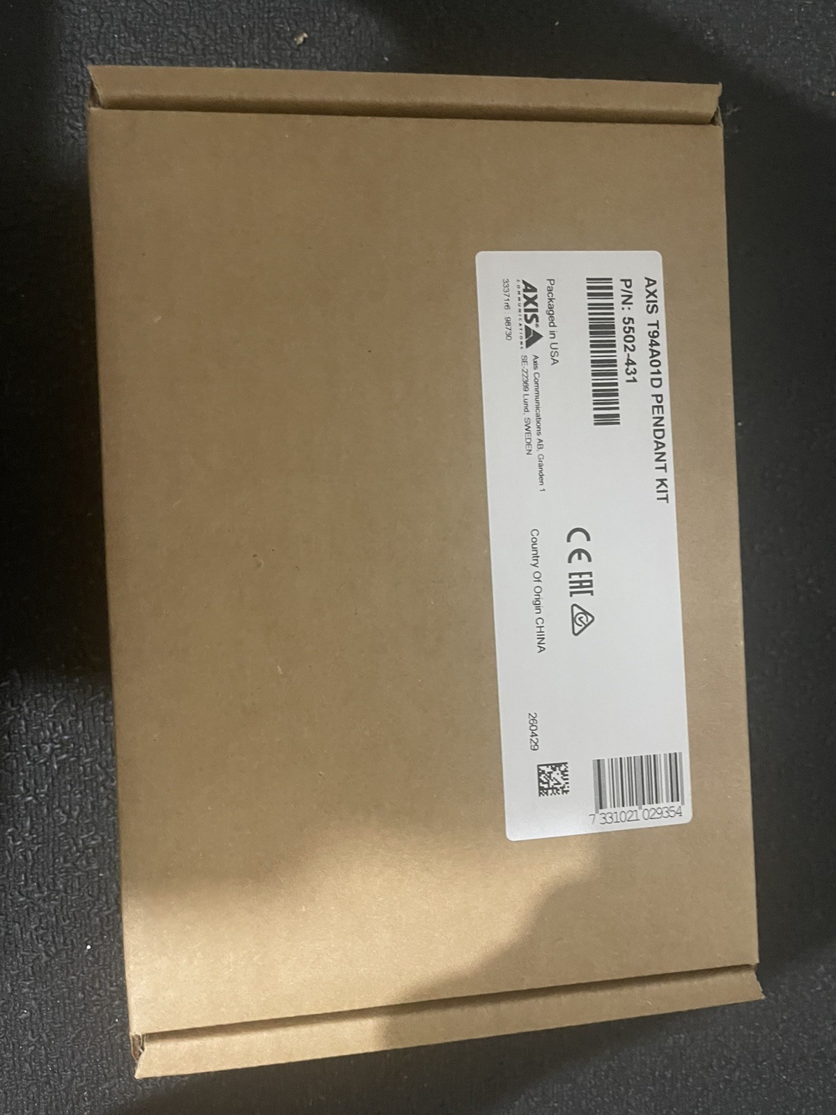 T94A01D Axis Communications T94A01D Pendant Kit 5502-431 1.5” Threaded Bracket