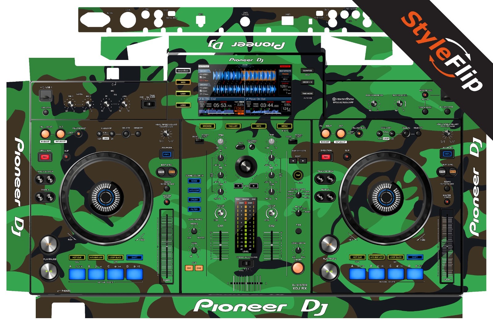 Pioneer XDJ-RX Skin | Camo Green | Protective Decal | StyleFlip Skins