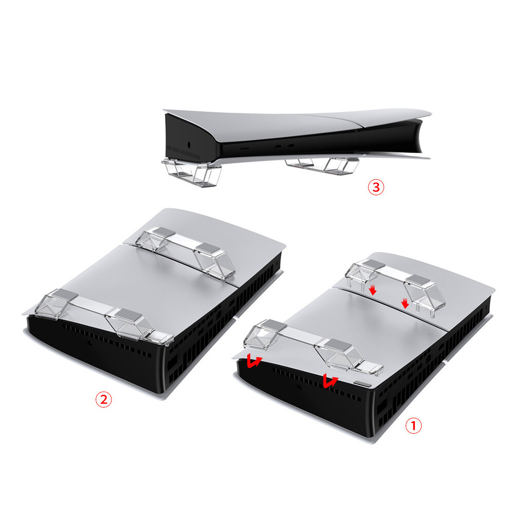 For PS5 Slim Disc or Digital Edition Console Horizontal Accessories Stand Holder